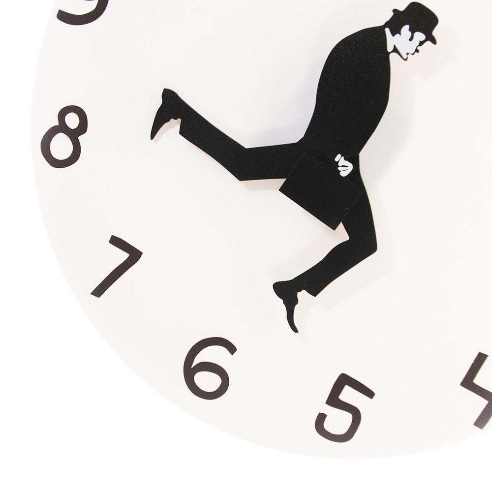 Wall Clock Silly Walk Wall Clock Comedy Creative Artwork Sweep Seconds Silent Funny Modern Silent Wall Watch Clock for Living Room Decor Comedian Home Decor Novelty Wall Watch Funny Walking Silent Mute Clock