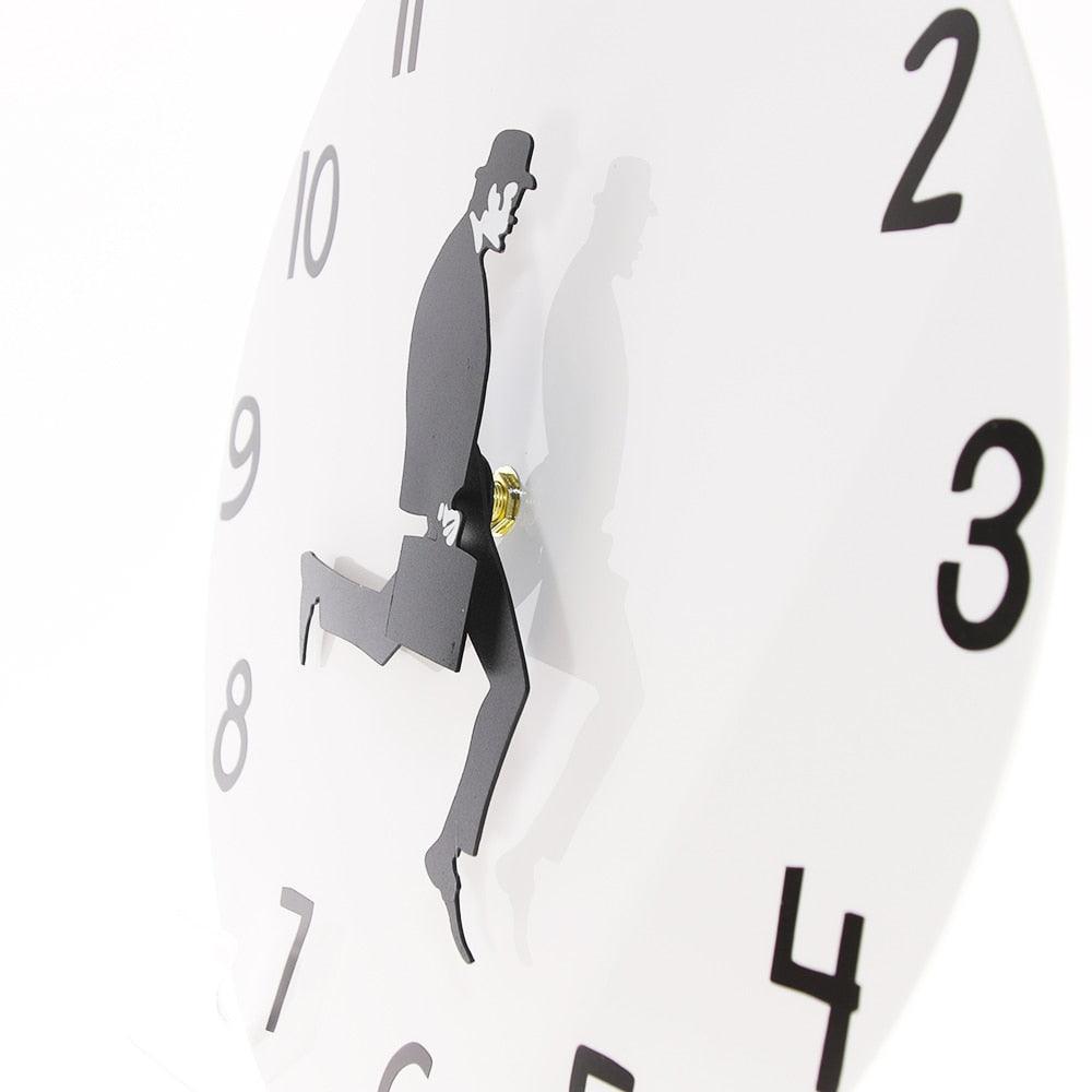 Wall Clock Silly Walk Wall Clock Comedy Creative Artwork Sweep Seconds Silent Funny Modern Silent Wall Watch Clock for Living Room Decor Comedian Home Decor Novelty Wall Watch Funny Walking Silent Mute Clock