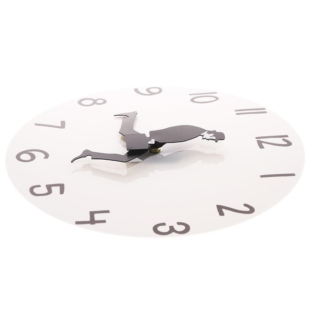 Wall Clock Silly Walk Wall Clock Comedy Creative Artwork Sweep Seconds Silent Funny Modern Silent Wall Watch Clock for Living Room Decor Comedian Home Decor Novelty Wall Watch Funny Walking Silent Mute Clock