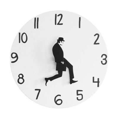 Wall Clock Silly Walk Wall Clock Comedy Creative Artwork Sweep Seconds Silent Funny Modern Silent Wall Watch Clock for Living Room Decor Comedian Home Decor Novelty Wall Watch Funny Walking Silent Mute Clock