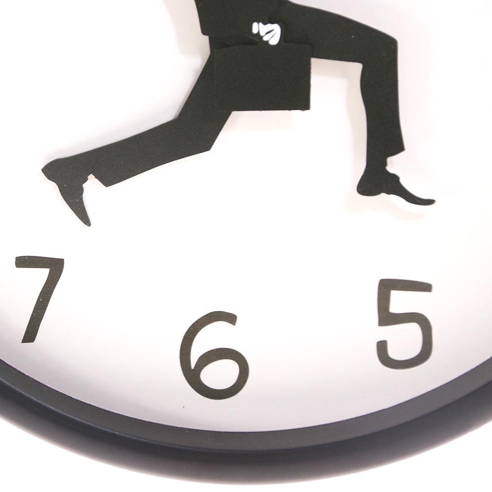 Wall Clock Silly Walk Wall Clock Comedy Creative Artwork Sweep Seconds Silent Funny Modern Silent Wall Watch Clock for Living Room Decor Comedian Home Decor Novelty Wall Watch Funny Walking Silent Mute Clock