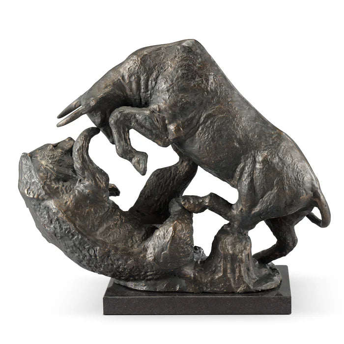 Bear and Bull Market Fighters Sculpture