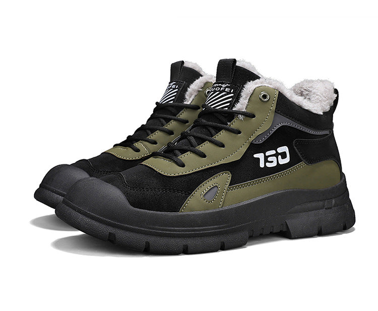 Winter fleece warm Martin boots men's casual sports versatile Korean version anti cold snow boots