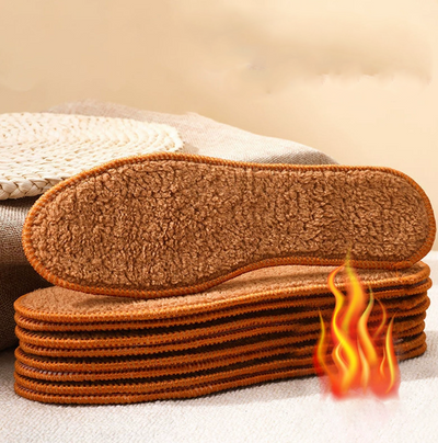 Winter men's and women's alpaca insoles winter plus velvet thick warm cotton insoles snow boots sports insoles