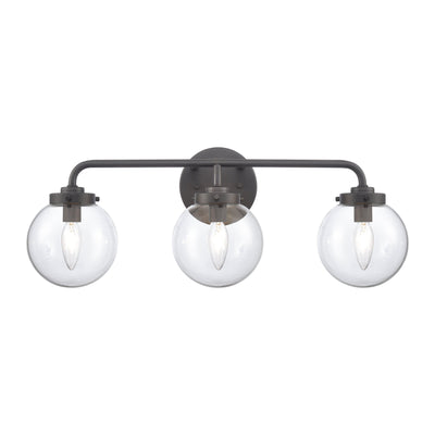 Fairbanks 22.75'' Wide 3-Light Vanity Light - Matte Black and Clear