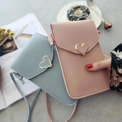 Women Bag Shoulder Transparent Bag Card Holders Girl Handbag Ladies PU Leather Clutch Phone Wallets Purse