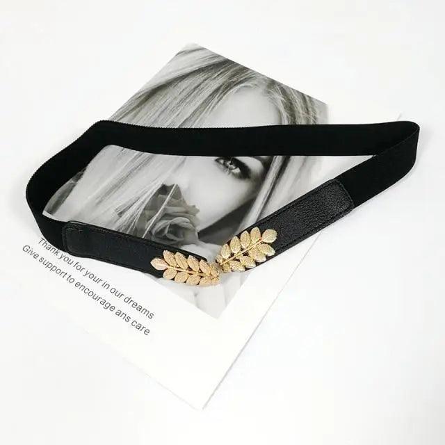 Women Elegant Elastic Stretch Wide Dress Belt Big Chain Waistbands For Women Luxury Party Belts For Dresses