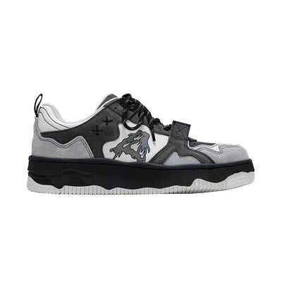 Women Shoes Men Retro Hip-hop Punk Goth Volcano Skateboard Shoes Fashion Sneakers Couple Students Outdoor Sports Casual Shoe