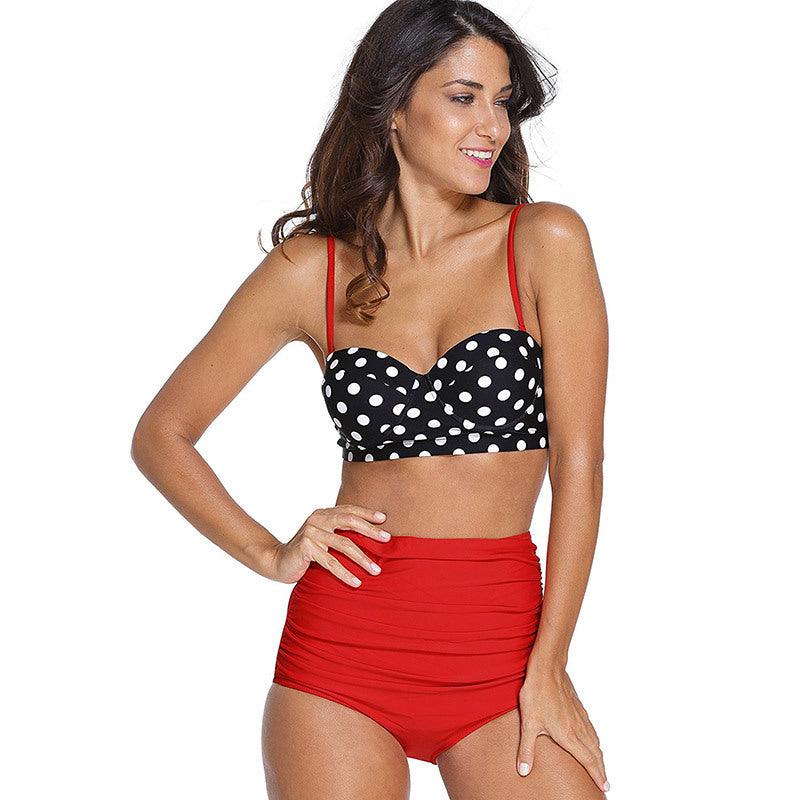 Women Swimsuits Vintage Push Up Polka Dot Plus Size Bathing Suits High Waist Bikini Underwire High Waist Swimsuit Bathing Suits Bikini Women Swimsuits Vintage Push Up Bathing Suits