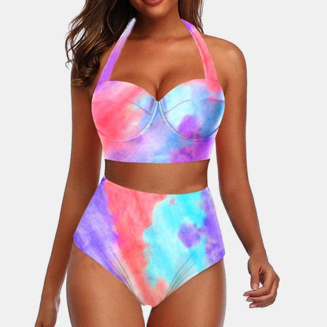 Women Swimsuits Vintage Push Up Polka Dot Plus Size Bathing Suits High Waist Bikini Underwire High Waist Swimsuit Bathing Suits Bikini Women Swimsuits Vintage Push Up Bathing Suits