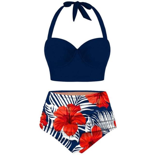 Women Swimsuits Vintage Push Up Polka Dot Plus Size Bathing Suits High Waist Bikini Underwire High Waist Swimsuit Bathing Suits Bikini Women Swimsuits Vintage Push Up Bathing Suits