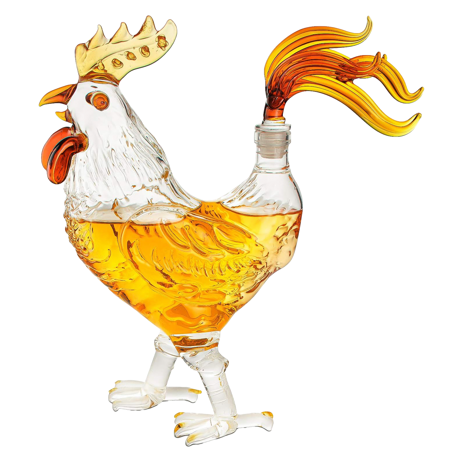 Cock - Chicken Decanter 500ml Whiskey and Wine Decanter - by The Wine Savant, Rooster Glass Decanter For Whiskey, Scotch, Spirits, Wine Or Vodka For Whiskey Lovers