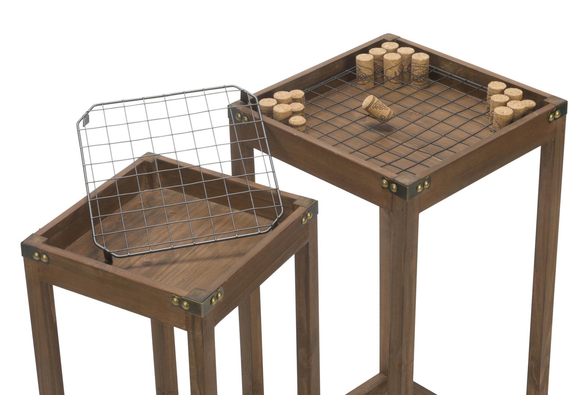 Vineyard Narrow Nesting Cork Display Tables, Set of 3