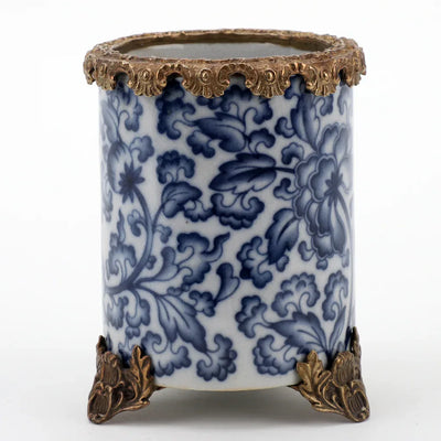 Porcelain Ormolu Round Vase With Bronze - 14217