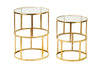 Set of 2 Round Gold Accent Tables