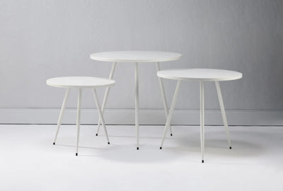 White Metal Side Tables - Set of 3