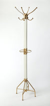 Butler Logan Square White and Gold Coat Rack/Tree