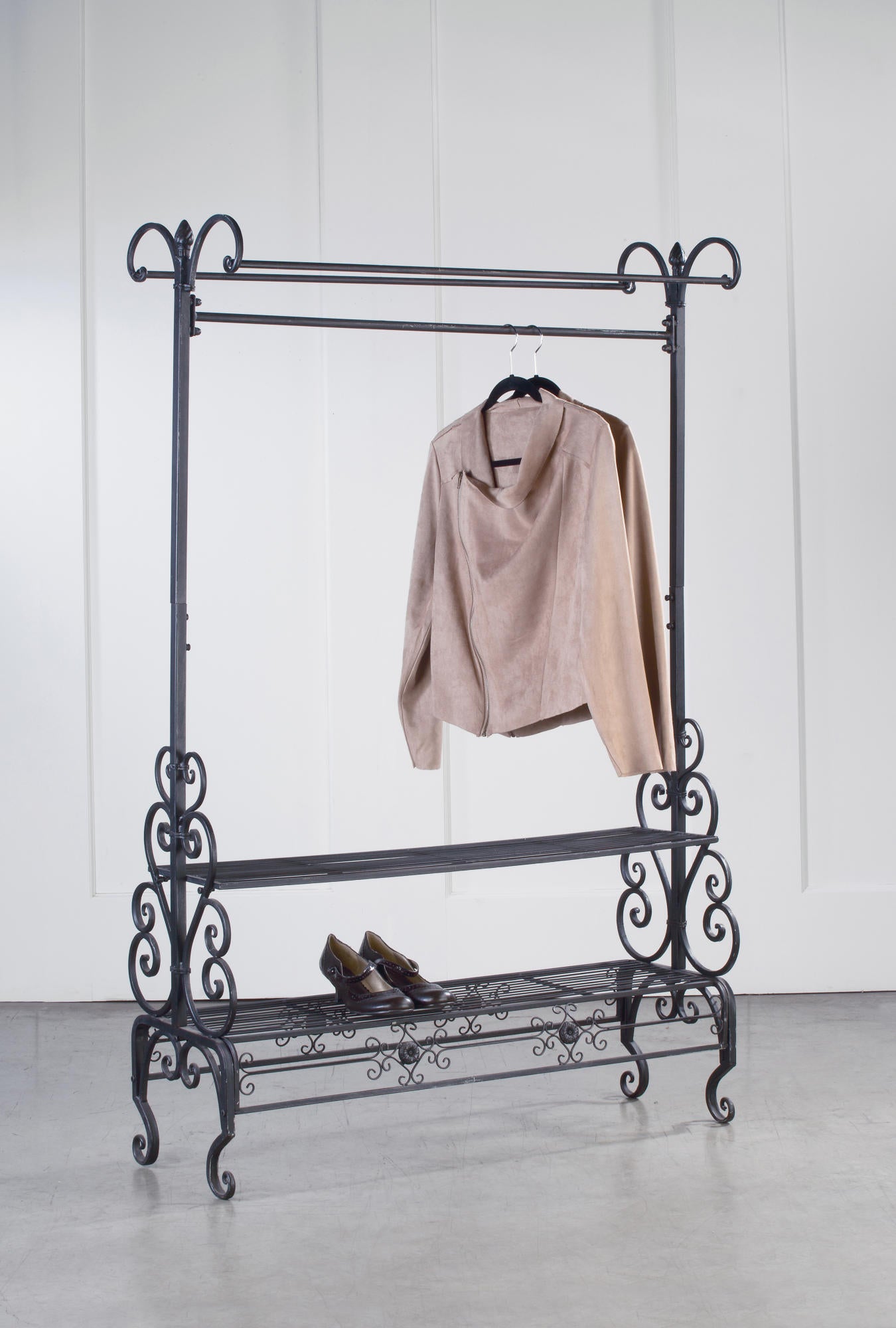 Dark Brown Garment Floor Rack