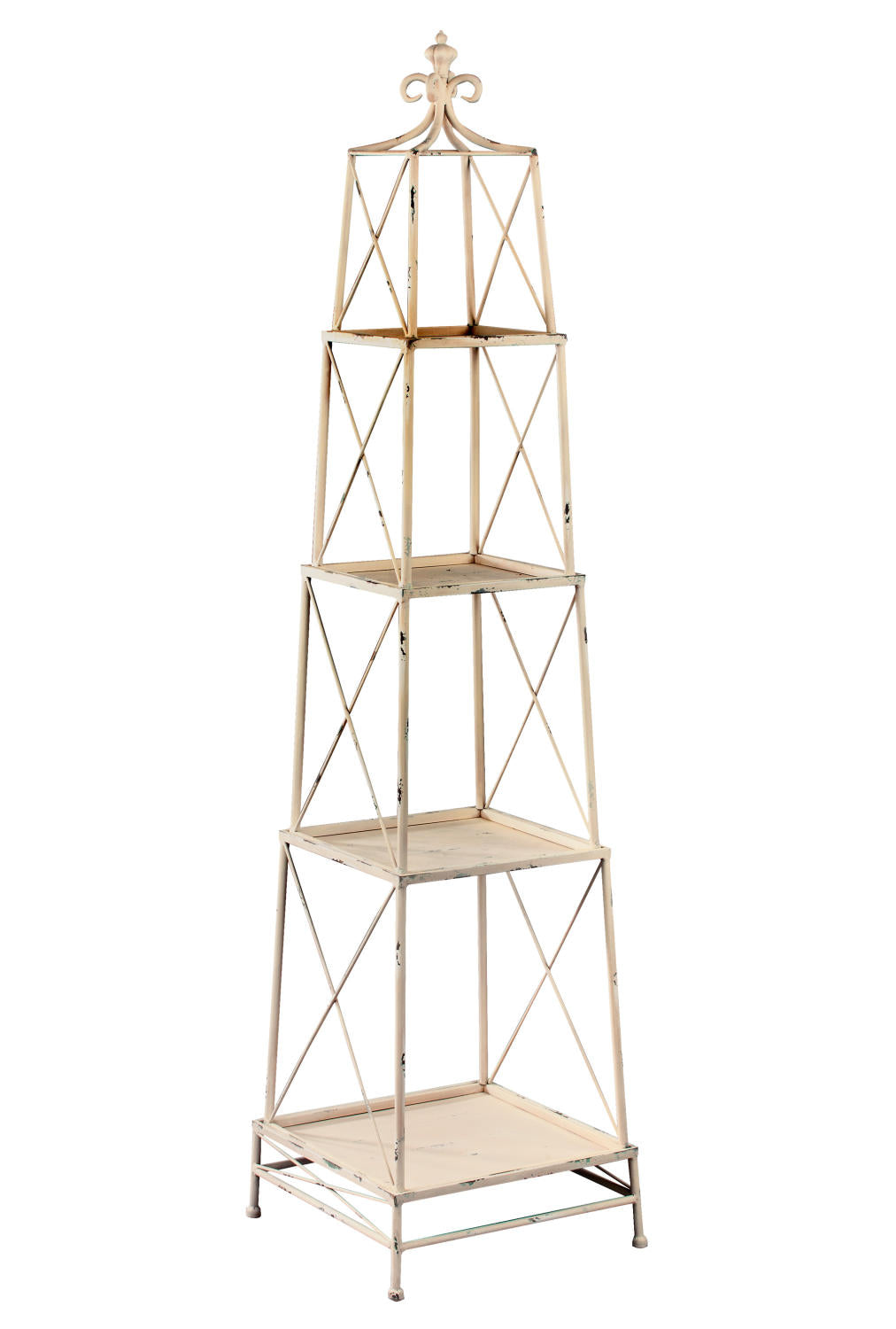 Stackable 4 Tier Metal Obelisk in Gunmetal or White