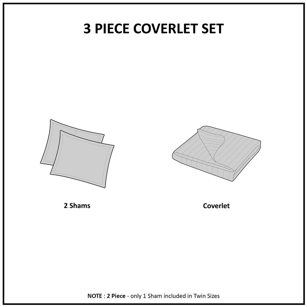 Emmaline Patchwork Printed Cotton Reversible Coverlet Set