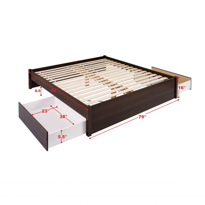 King Select 4-Post Platform Bed with 2 Drawers