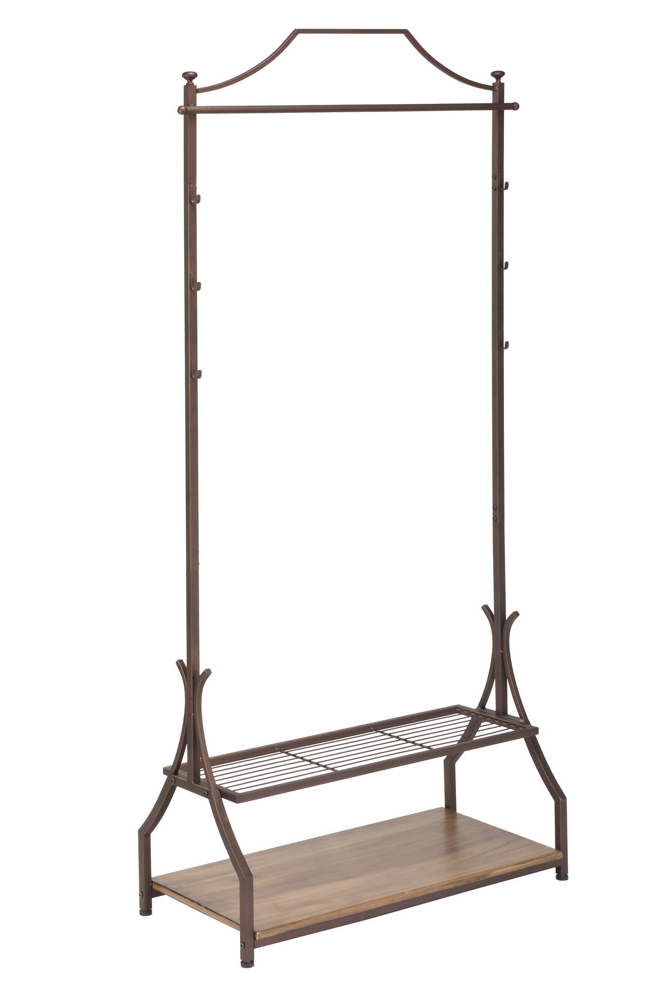 Garment Rack with Wood Veneer Base