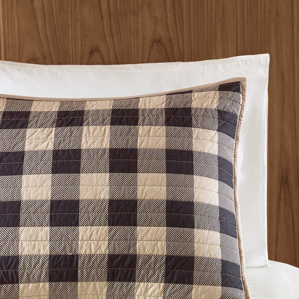 Check Oversized Quilt Mini Set - Tan