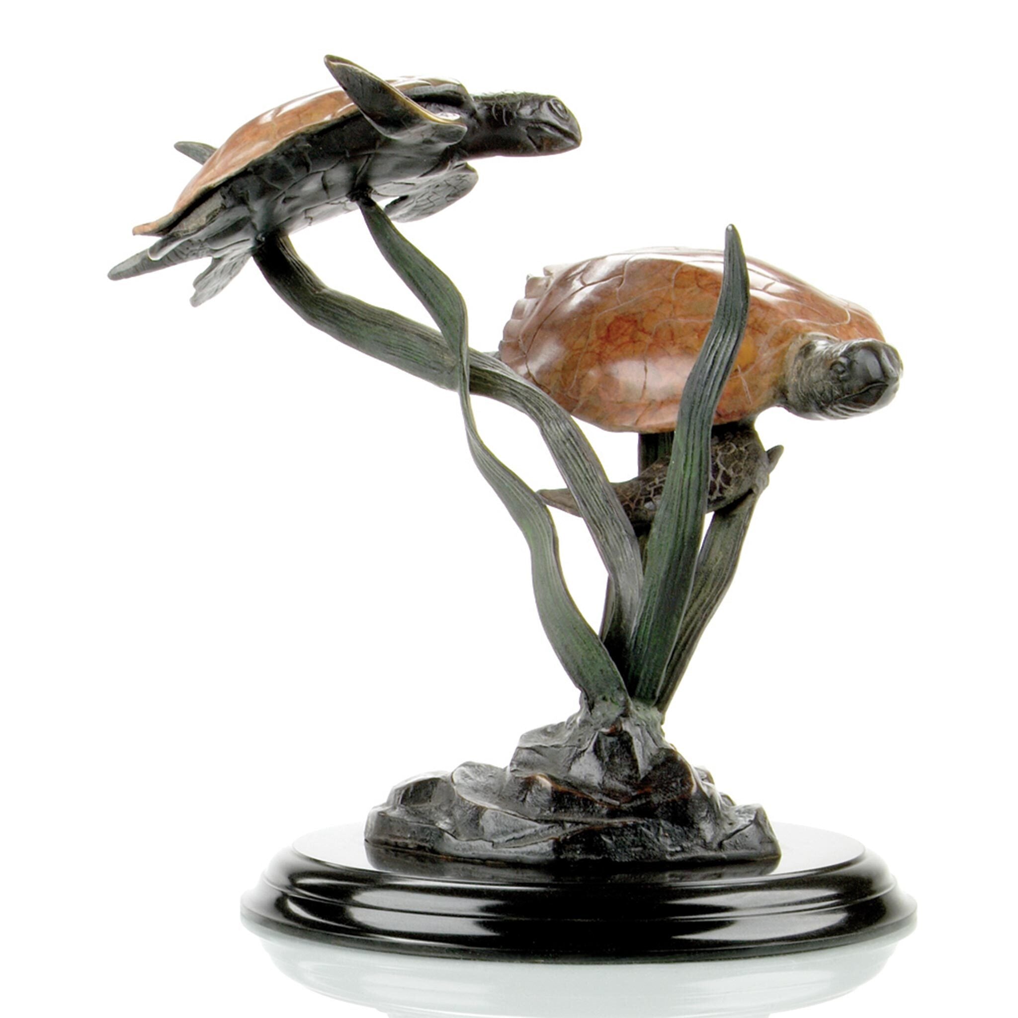 Sea Grass Tango Double Turtle Coastal Sculpture