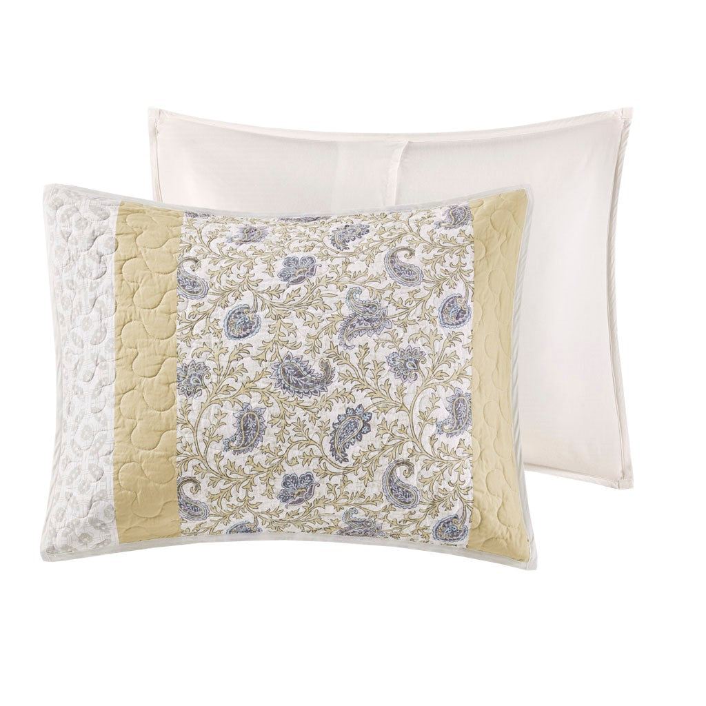 Dawn 6 Piece Cotton Percale Reversible Coverlet Set - Yellow