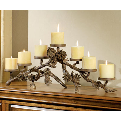 Pinecone Mantlepiece Candleholder