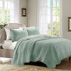 Tuscany 3 Piece Reversible Scalloped Edge Coverlet Set - Seafoam