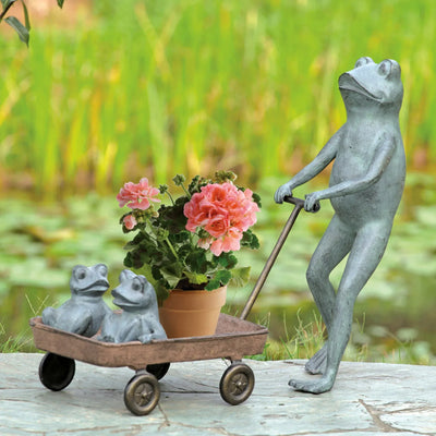 Frog Family with Wagon Planter