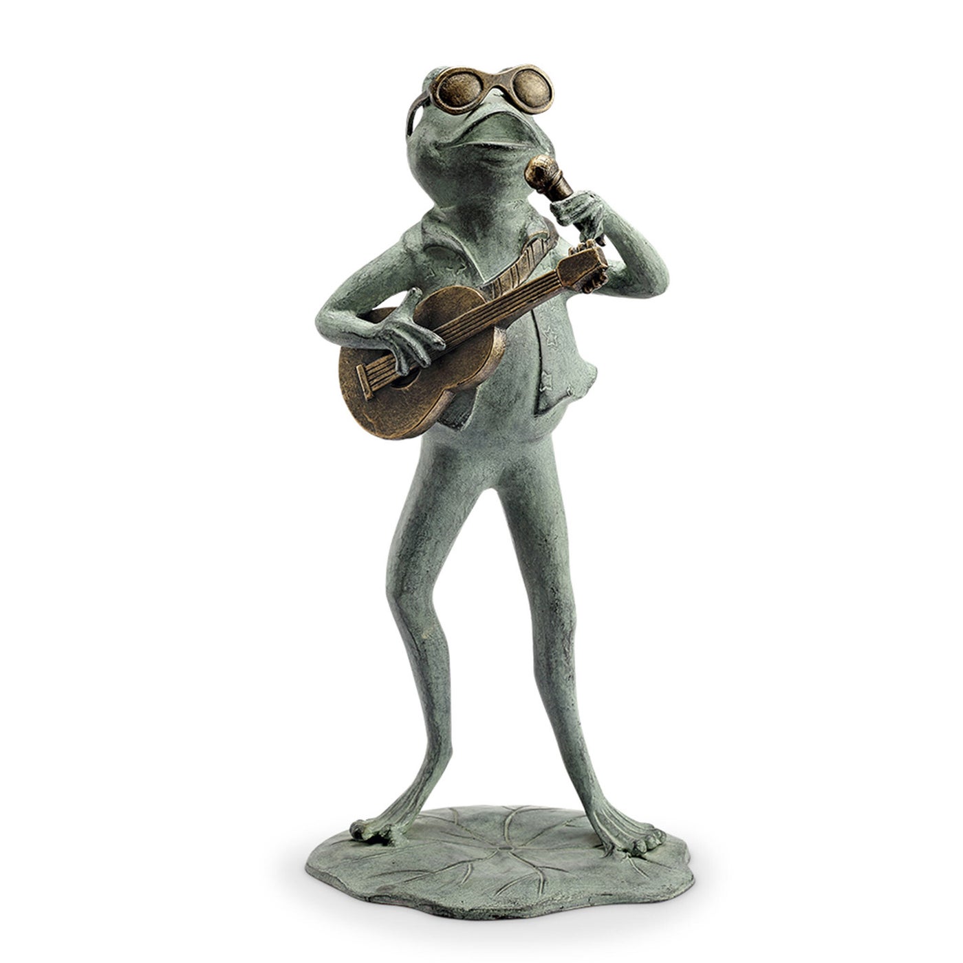 Rock Star Frog Garden Sculpture