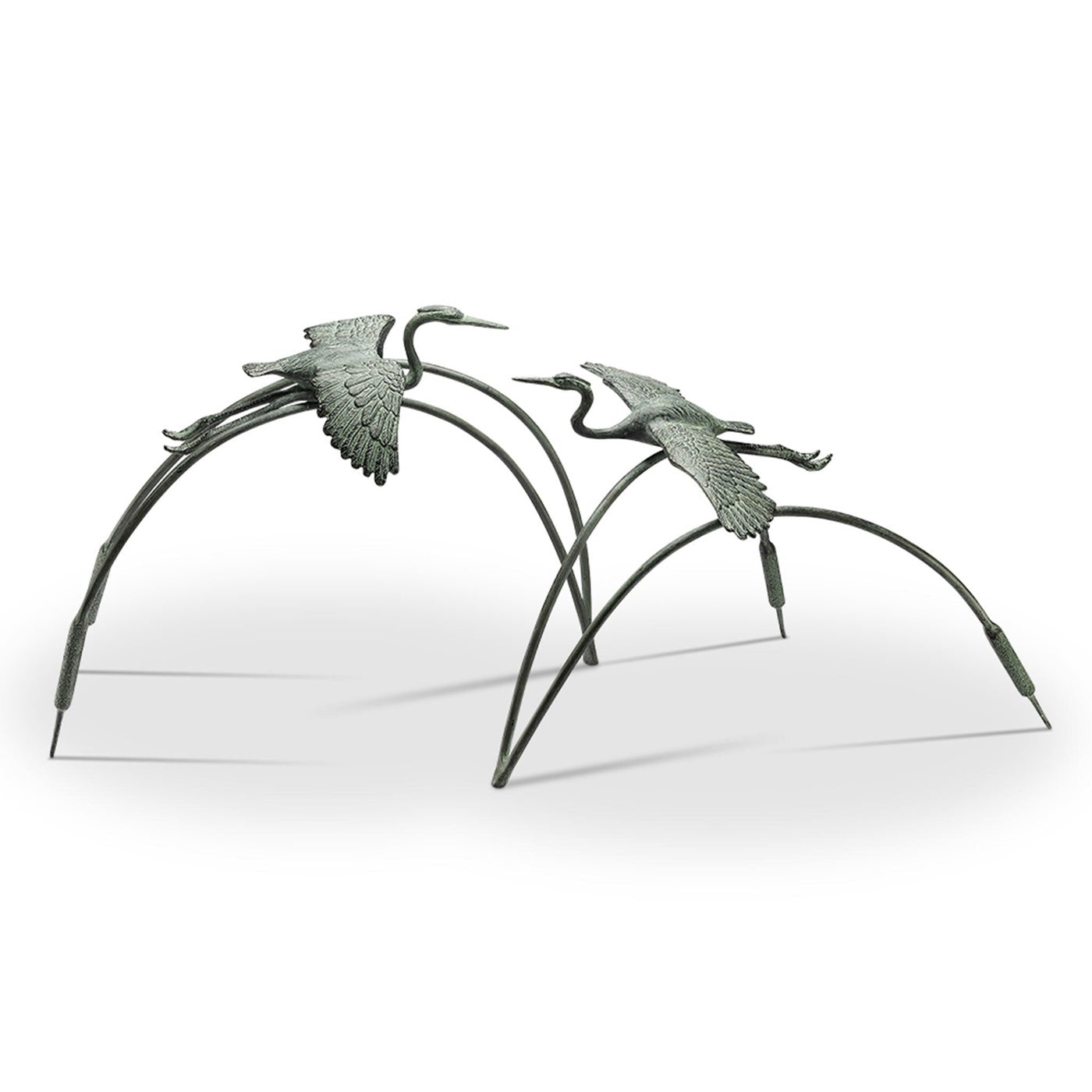 Cranes and Reeds Garden Pair Sculpture