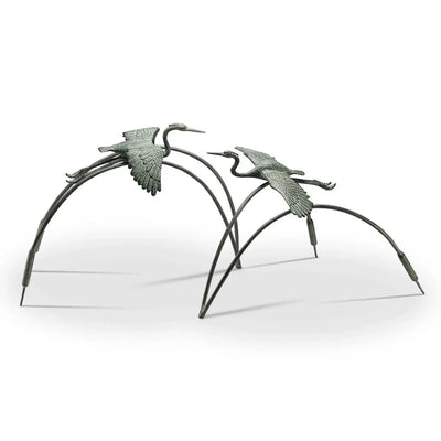 Cranes and Reeds Garden Pair Sculpture