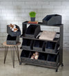 Industrial Black Iron 12-Bin Shelf