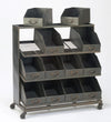 Industrial Black Iron 12-Bin Shelf