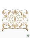 38.5W Antique Gold Scroll With Acanthus Leaf Single Panel Decorative Fire Screen Fireplace