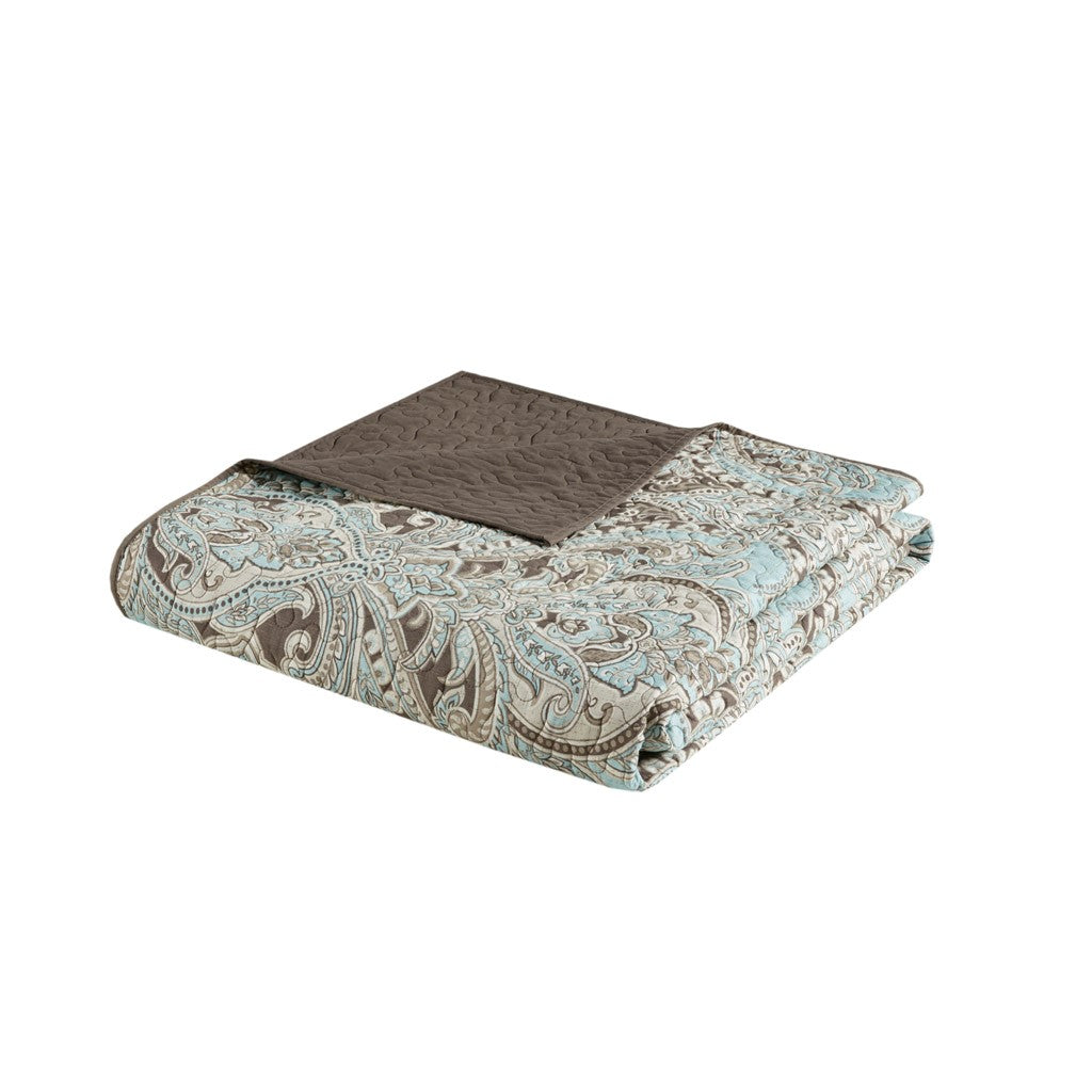 Geneva 6 Piece Reversible Coverlet Set - Brown