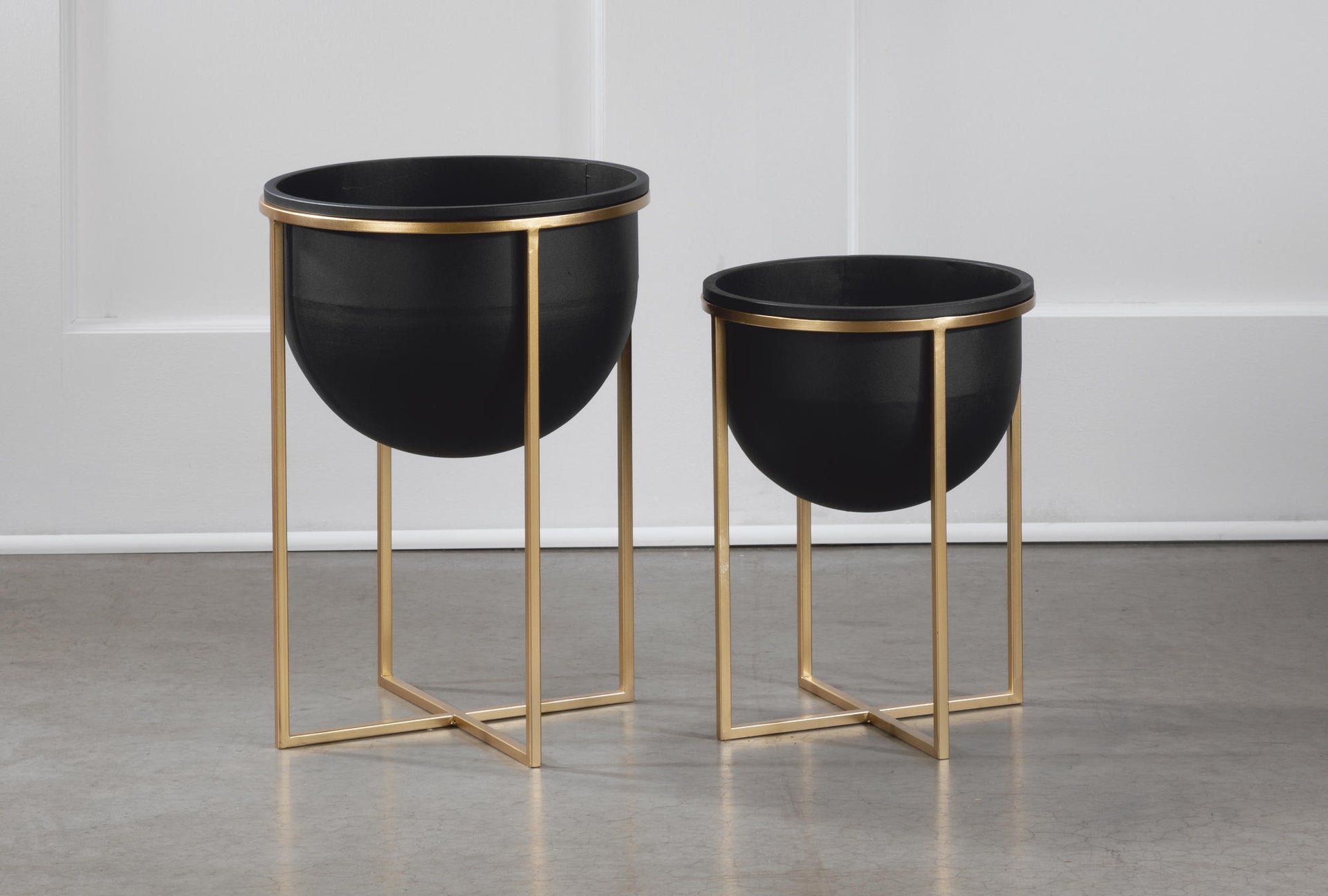 Metal Bin Set with Gold Stands