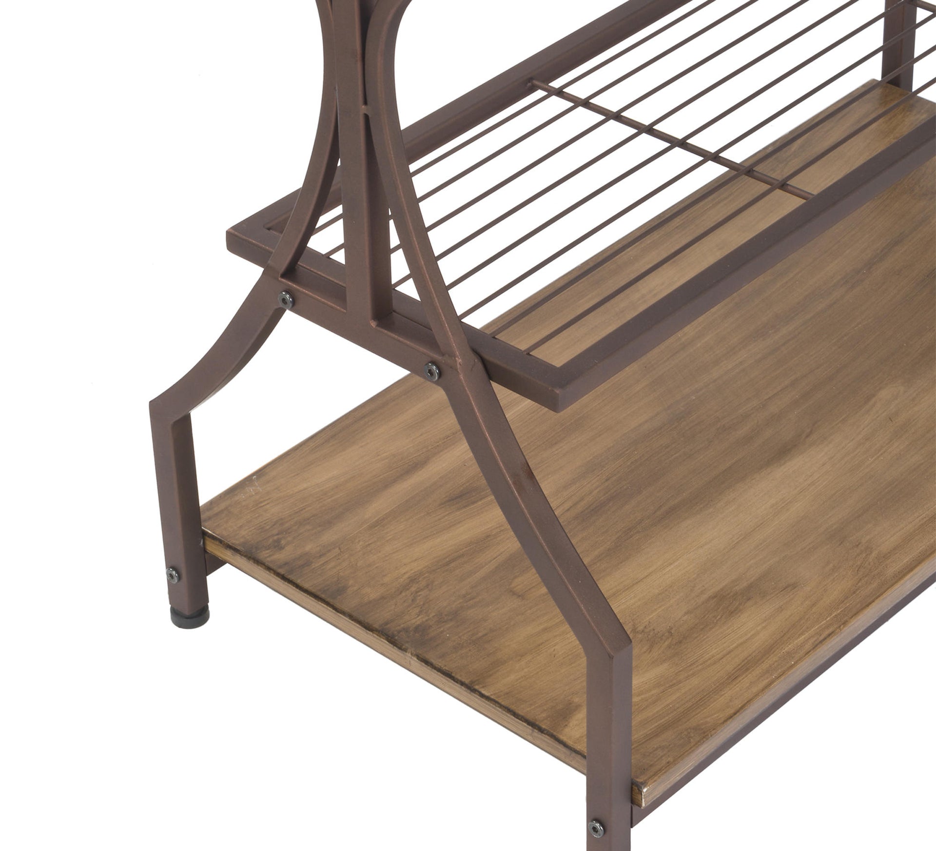 Garment Rack with Wood Veneer Base