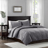 Harper Velvet 3 Piece Coverlet Set - Grey