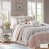 Dawn 6 Piece Cotton Percale Reversible Coverlet Set - Blush