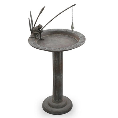 Fishing Frog Sundial / Birdbath