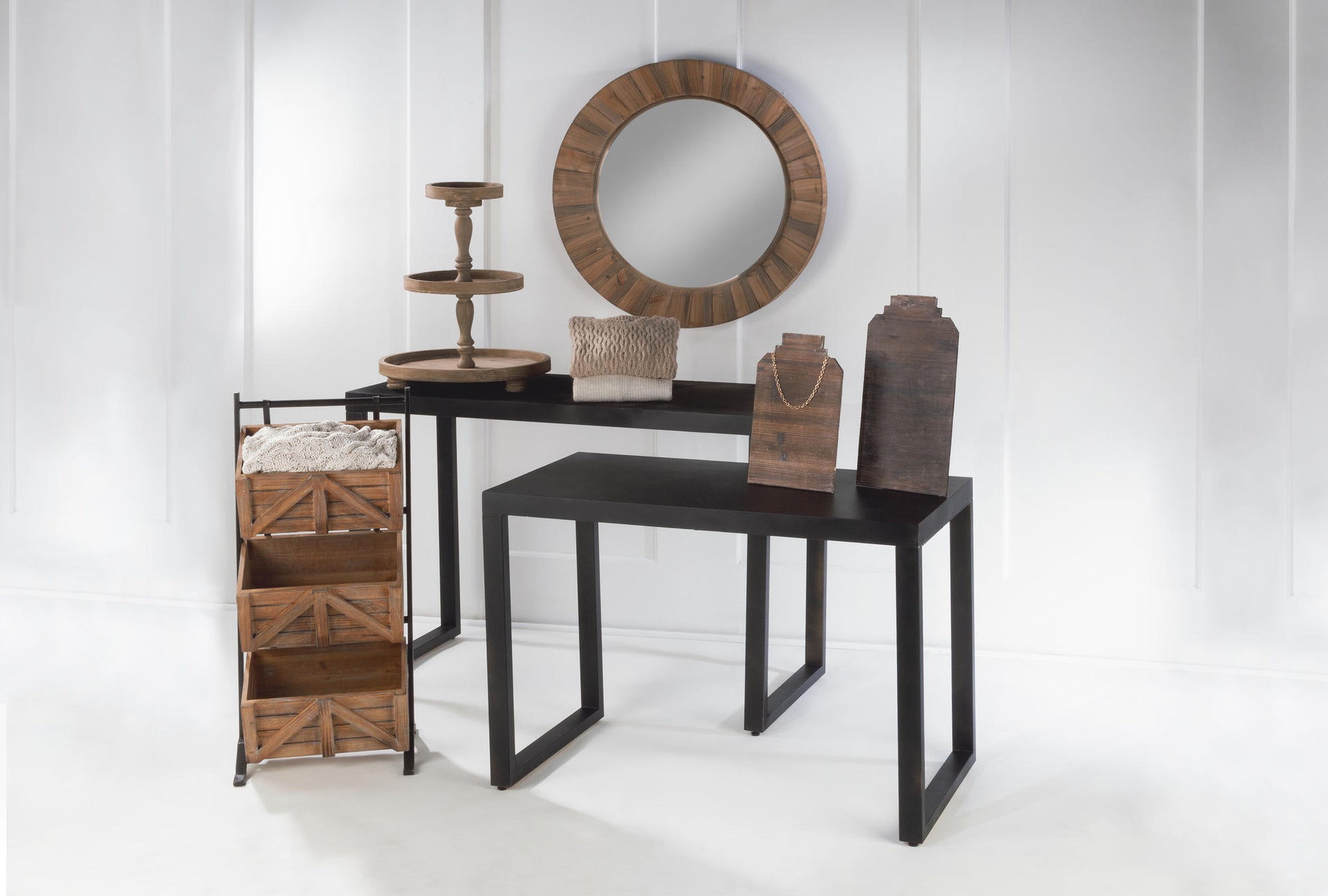 3 Tier Wooden Crate Stand