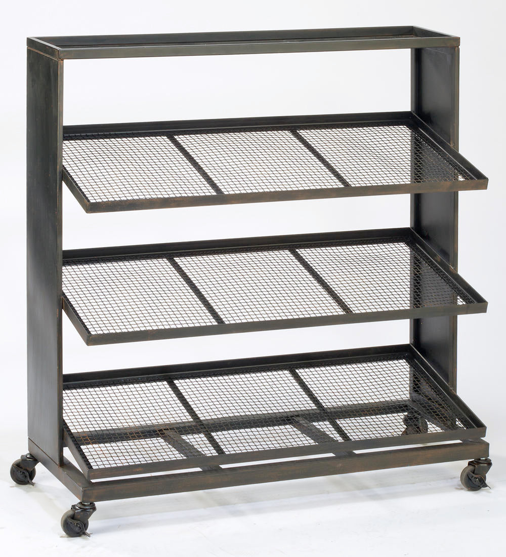 Industrial Black Iron 12-Bin Shelf