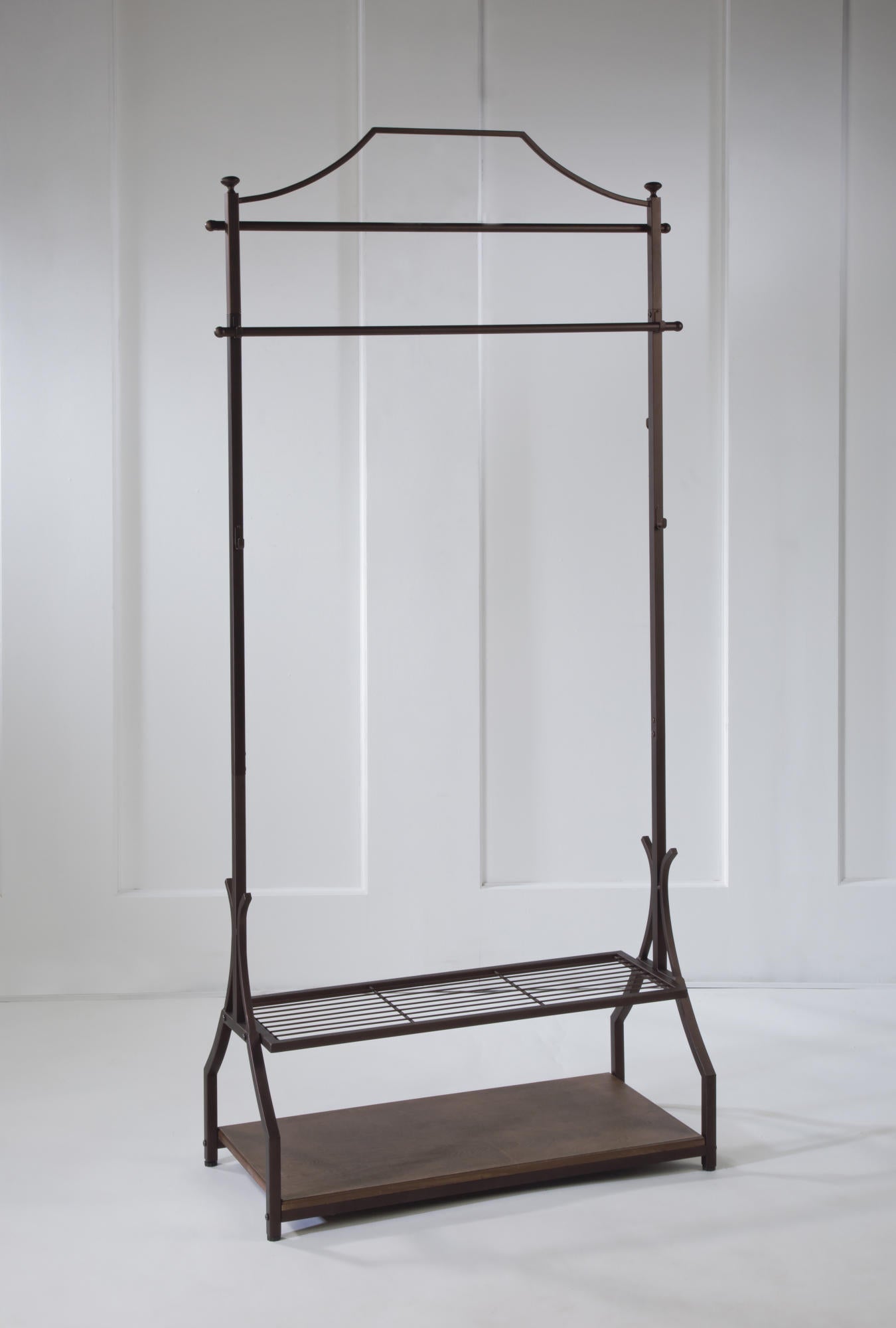 Garment Rack with Wood Veneer Base