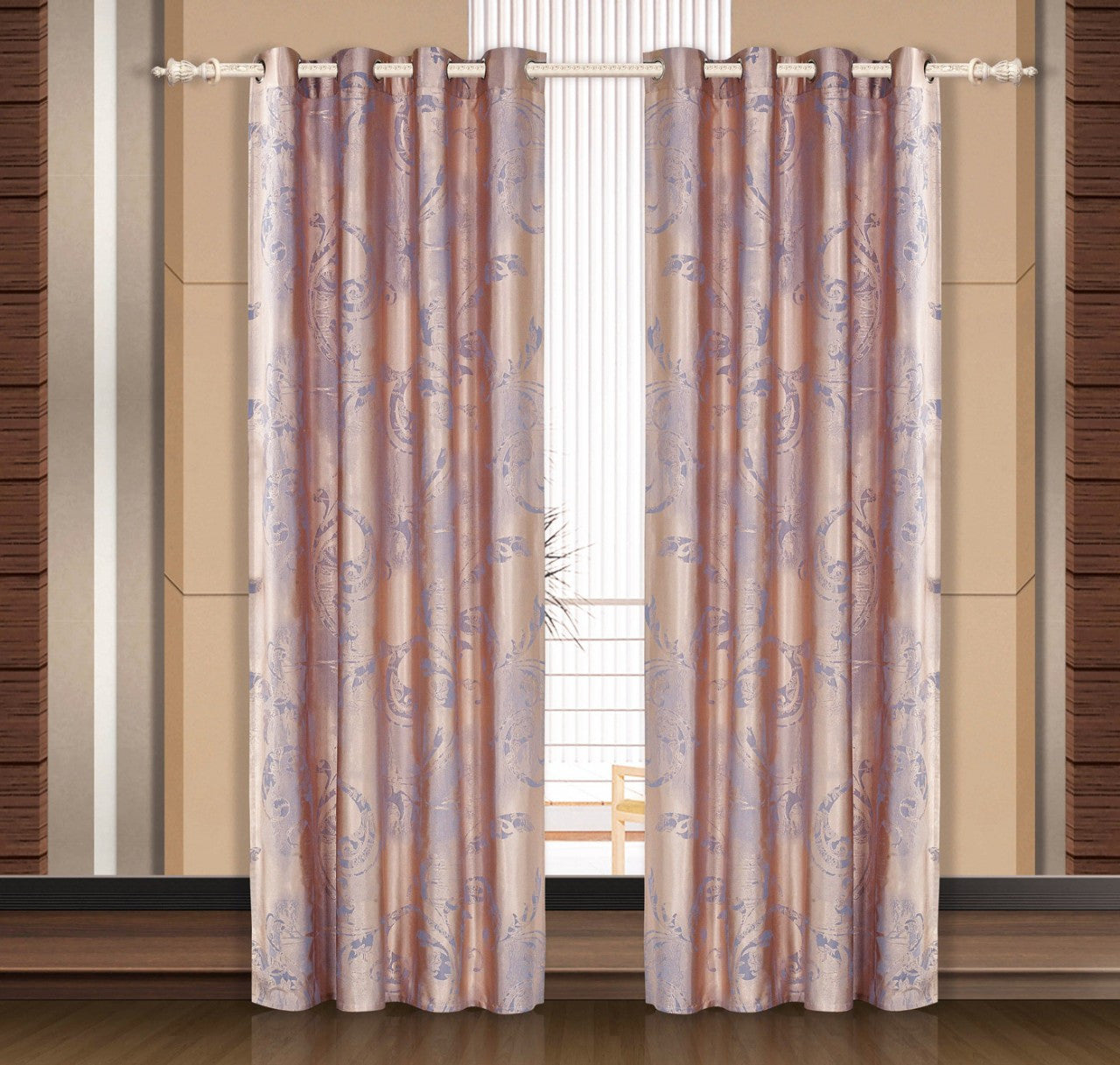 Pandora, Dolce Mela Window Treatment Damask Drapes Pandora Curtain Panel 58x98