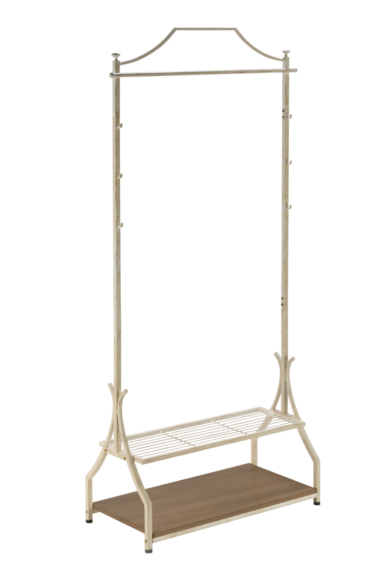 Garment Rack with Wood Veneer Base