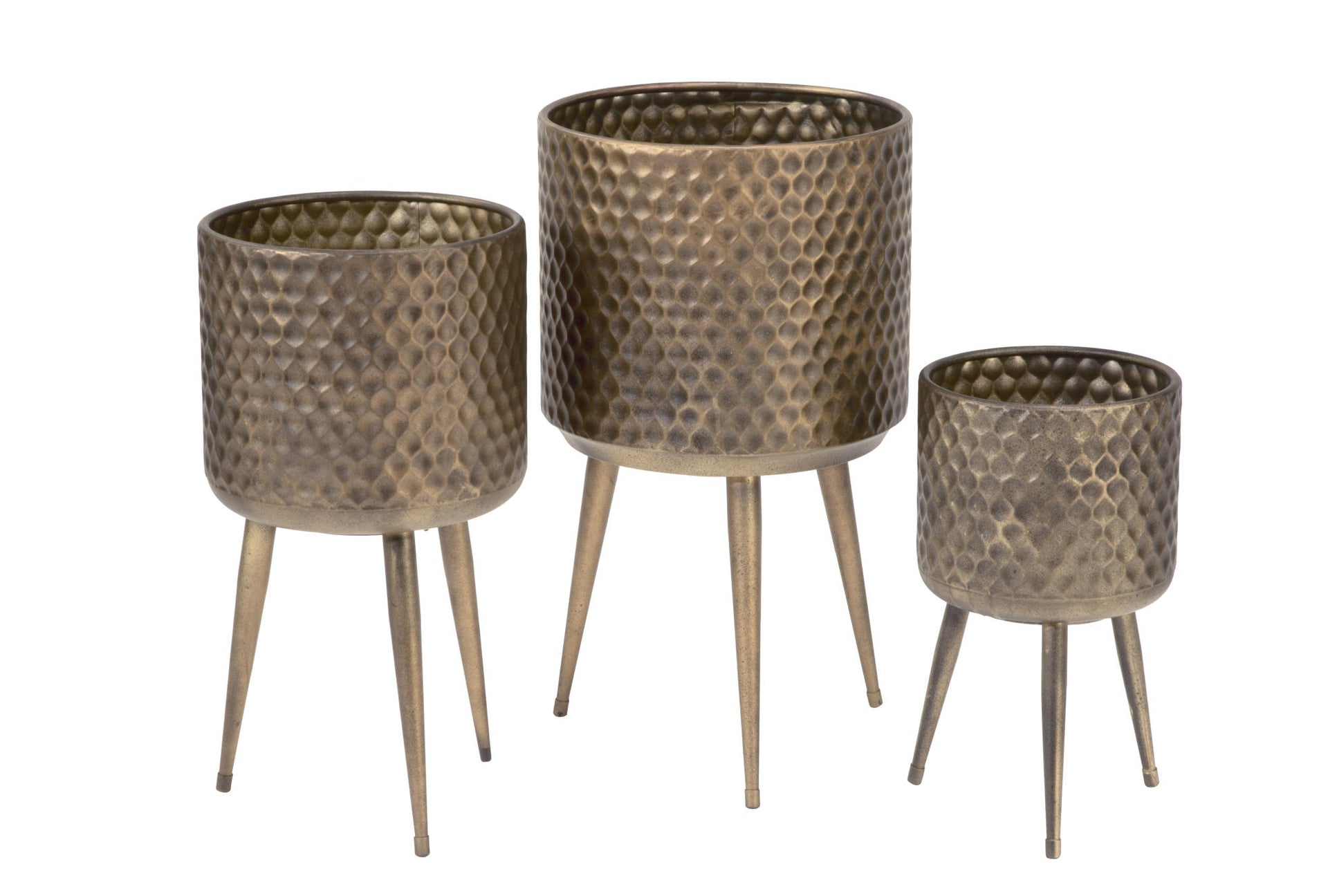 Textured Metal Bins - Set of 3